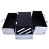 Aluminum Makeup Train Case Jewelry Box Cosmetic Organizer with Mirror 9"x6"x6" RT