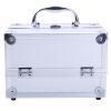 Aluminum Makeup Train Case Jewelry Box Cosmetic Organizer with Mirror 9"x6"x6" RT