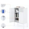 Metal Storage Locker Cabinet, Adjustable Shelves Free Standing Ventilated Sideboard Steel Cabinets for Office,Home