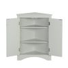 Triangle Bathroom Storage Cabinet with Adjustable Shelves;  Freestanding Floor Cabinet for Home Kitchen