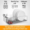 Dish Drying Rack Stainless Steel Dish Rack w/ Drainboard Cutlery Holder Kitchen Dish Organizer