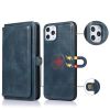 Vegan Leather Magnetic Card Holder Wallet Case with Strap for iPhone X to 14 Series