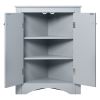 Triangle Bathroom Storage Cabinet with Adjustable Shelves;  Freestanding Floor Cabinet for Home Kitchen