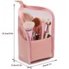 1Pc Women Stand Makeup Brush Organizer Bag; High Capacity Portable Stand-Up Makeup Brush Holder