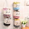 1pc Multifunctional Fabric Wardrobe Storage Hanging Bag; Cute Cartoon Wall Storage Hanging Bag; Stackable Hanging Storage Bag Behind The Door