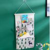 1pc Fabric Storage Bag; Hanging Bag; Over The Door Organizer With 5 Pockets; Wall-mounted Bedside Storage Bag; Student Dormitory Storage Artifact