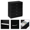 4-Drawer Dresser White Wood Cabinet for Closet/Office Clothes Cosmetic Storage Chest Organizer with Drawers Bedroom Night Stand