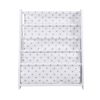 Wooden Children Sling Book Rack White Bookshelf for Kids with Star Pattern Cloth Bag