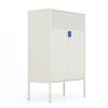 Metal Storage Locker Cabinet, Adjustable Shelves Free Standing Ventilated Sideboard Steel Cabinets for Office,Home