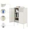 Metal Storage Locker Cabinet, Adjustable Shelves Free Standing Ventilated Sideboard Steel Cabinets for Office,Home