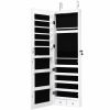 JewelryWall and Door Mounted Mirrored Jewelry Cabinet with Lights