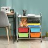 4 Drawers Shelves Rolling Storage Cart Rack