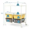 4 Drawers Shelves Rolling Storage Cart Rack