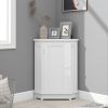 Bathroom Cabinet Triangle Corner Storage Cabinet with Shelf Modern Style MDF Board