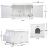 Wooden Cat Litter Box Enclosure with Magazine Rack for Living Room, Bedroom, Bathroom