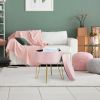 Round Velvet Storage Ottoman Footrest Stool Vanity Chair with Metal Legs