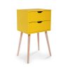 Set of 2 Wooden Modern Nightstand with 2 Drawers and 4 Solid Splayed Legs, Living Room Bedroom Furniture