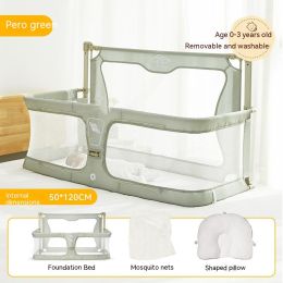 Newborn Multifunctional Small Bed Portable Protective Grating (Option: Light Luxury Cypress Green)