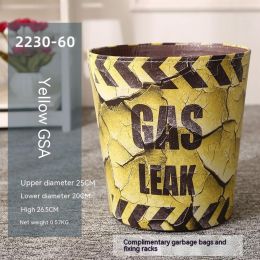 American Retro Industrial Style Large Size Creative Personalized Trash Can (Option: Transparent Yellow GSA)