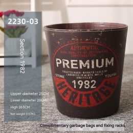 American Retro Industrial Style Large Size Creative Personalized Trash Can (Option: 1982 Style)